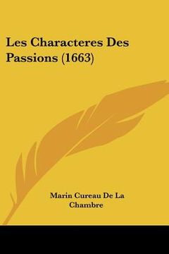 portada les characteres des passions (1663) (en Inglés)