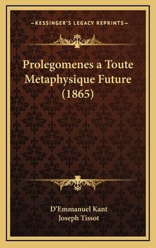 portada Prolegomenes a Toute Metaphysique Future (1865) (en Francés)