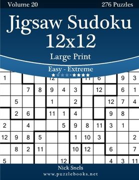 portada Jigsaw Sudoku 12x12 Large Print - Easy to Extreme - Volume 20 - 276 Puzzles (in English)