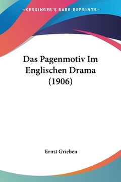 portada Das Pagenmotiv Im Englischen Drama (1906) (in German)