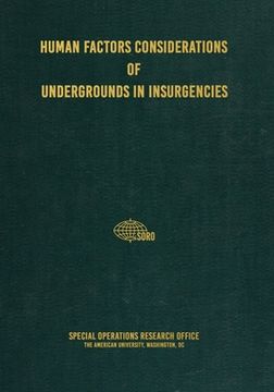 portada Human Factors Considerations of Undergrounds in Insurgencies (en Inglés)