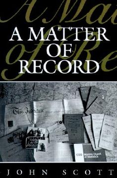 portada a matter of record (in English)