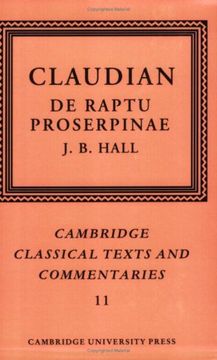 portada Claudian: De Raptu Proserpinae Paperback (Cambridge Classical Texts and Commentaries) (en Inglés)
