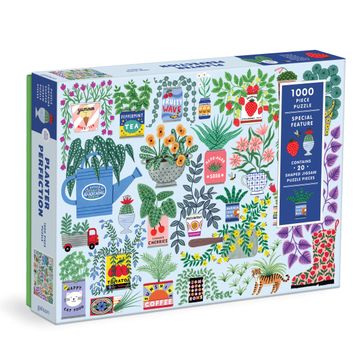 portada Planter Perfection 1000 Piece Puzzle With Shaped Pieces From Galison - 27” x 20” Puzzle With 20 Uniquely Shaped Pieces, Colorful Artwork, Thick & Sturdy Pieces, Challenging & fun Activity for Adults