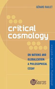 portada critical cosmology: on nations and globalization (en Inglés)