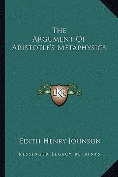 portada the argument of aristotle's metaphysics (en Inglés)