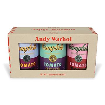 portada Andy Warhol Soup Cans set of 3 Shaped Puzzles in Tins (en Inglés)