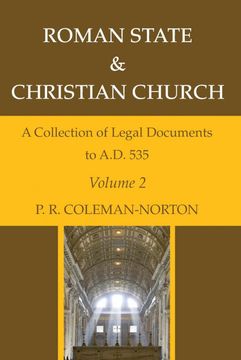 portada Roman State & Christian Church Volume 2: A Collection of Legal Documents to A. Do 535 (en Inglés)