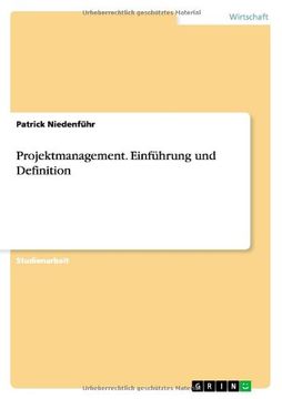 portada Projektmanagement. Einführung und Definition (German Edition)