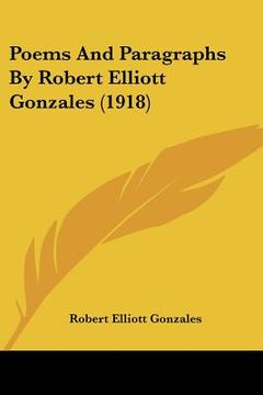 portada poems and paragraphs by robert elliott gonzales (1918)
