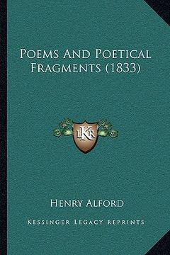 portada poems and poetical fragments (1833) (en Inglés)