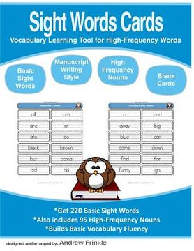 portada Sight Words Cards: Vocabulary Learning Tool for High-Frequency Words (en Inglés)