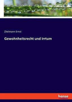 portada Gewohnheitsrecht und Irrtum (en Alemán)