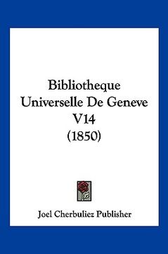 portada Bibliotheque Universelle De Geneve V14 (1850) (en Francés)