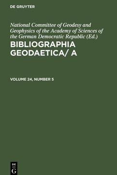 portada Bibliographia Geodaetica/ a, Volume 24, Number 5, Bibliographia Geodaetica/ a Volume 24, Number 5 