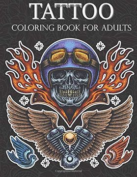 portada Tattoo Coloring Book: Hand-Drawn set of old School Stress Relieving, Relaxing and Inspiration Adult (Adult Coloring Pages) 