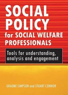 portada social policy for social welfare professionals