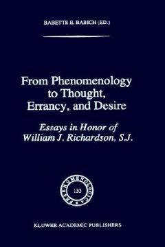 portada from phenomenology to thought, errancy, and desire: essays in honor of william j. richardson, s.j. (en Inglés)