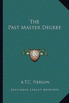 portada the past master degree (en Inglés)