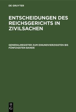 portada Generalregister zum Einundvierzigsten bis fã Â¼Nfzigsten Bande (German Edition) [Hardcover ] (in German)