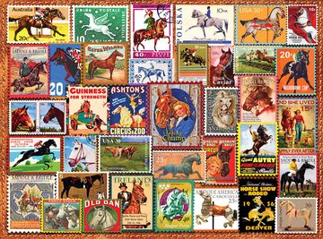 portada Vintage Equestrian Stamp Posters 1000-Piece Puzzle