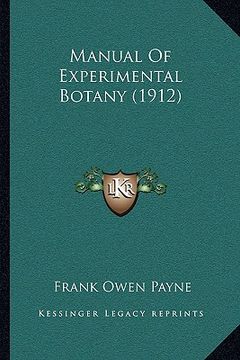 portada manual of experimental botany (1912) (in English)
