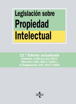 portada Legislación Sobre Propiedad Intelectual (Derecho - Biblioteca de Textos Legales)