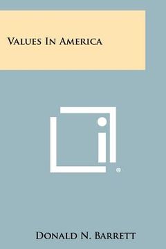 portada values in america (en Inglés)