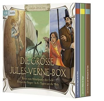 portada Die Große Jules-Verne-Box: Robur der Sieger, Reise zum Mittelpunkt der Erde, in 80 Tagen um die Welt (en Alemán)