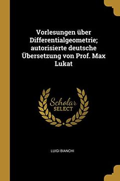 portada Vorlesungen Über Differentialgeometrie; Autorisierte Deutsche Übersetzung Von Prof. Max Lukat (en Alemán)