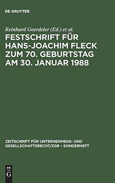 portada Festschrift für Hans-Joachim Fleck zum 70. Geburtstag am 30. Januar 1988 (Zeitschrift f r Unternehmens- und Gesellschaftsrecht (en Alemán)