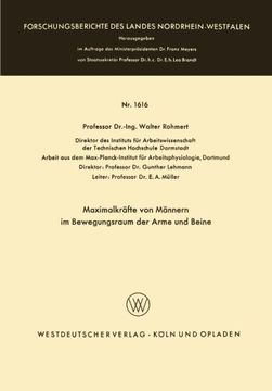 portada Maximalkräfte von Männern im Bewegungsraum der Arme und Beine (Forschungsberichte des Landes Nordrhein-Westfalen) (German Edition)