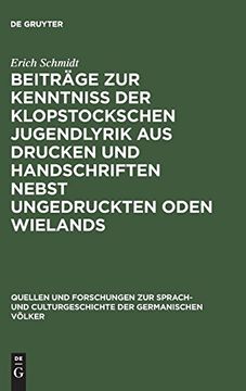 portada Beiträge zur Kenntniss der Klopstockschen Jugendlyrik aus Drucken und Handschriften Nebst Ungedruckten Oden Wielands (en Alemán)