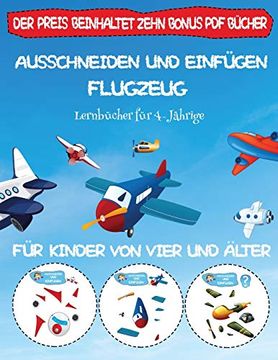 portada Lernbücher für 4-Jährige: Ausschneiden und Einfügen - Flugzeug (in German)