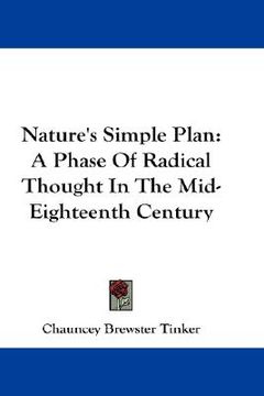 portada nature's simple plan: a phase of radical thought in the mid-eighteenth century (in English)