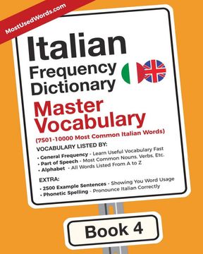 portada Italian Frequency Dictionary - Master Vocabulary: 7501-10000 Most Common Italian Words: 4 (en Inglés)