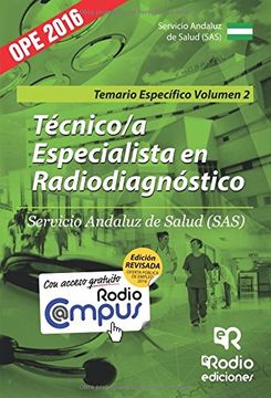 portada Técnico/a Especialista en Radiodiagnóstico del SAS. Temario Específico. Vol. 2. (OPOSICIONES)