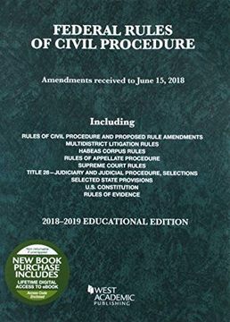 portada Federal Rules of Civil Procedure, Educational Edition, 2018-2019 (Selected Statutes) (en Inglés)