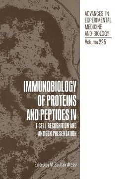 portada Immunobiology of Proteins and Peptides IV: T-Cell Recognition and Antigen Presentation (en Inglés)