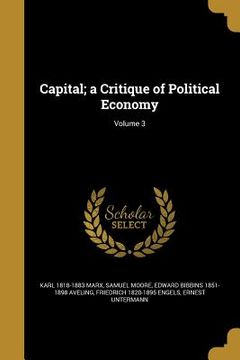 portada Capital; a Critique of Political Economy; Volume 3 (in English)