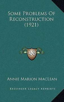 portada some problems of reconstruction (1921) (in English)