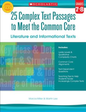 portada 25 Complex Text Passages to Meet the Common Core: Literature and Informational Texts, Grade 7-8 (en Inglés)