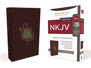 portada Nkjv, Thinline Bible, Compact, Leathersoft, Burgundy, red Letter Edition, Comfort Print (en Inglés)
