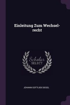 portada Einleitung Zum Wechsel-recht (en Inglés)