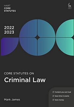 portada Core Statutes on Criminal law 2022-23 (Hart Core Statutes) (en Inglés)
