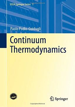 portada Continuum Thermodynamics (Sissa Springer Series) (en Inglés)