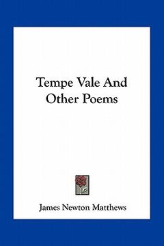 portada tempe vale and other poems (en Inglés)