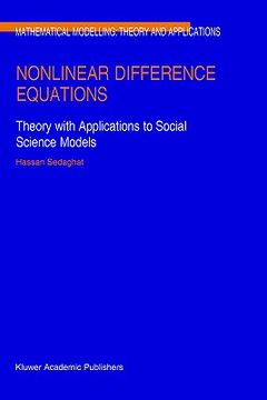 portada nonlinear difference equations: theory with applications to social science models (en Inglés)