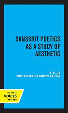 portada Sanskrit Poetics as a Study of Aesthetic (en Inglés)