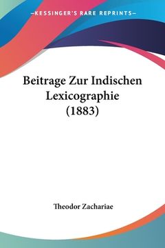 portada Beitrage Zur Indischen Lexicographie (1883) (in German)